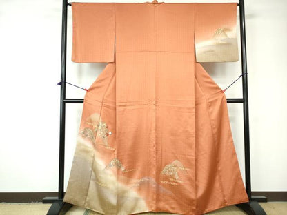 平和屋着物■訪問着 刺繍 重ね山花文 暈し染め 金彩 正絹 逸品 DABC9507qa