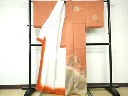 平和屋着物■訪問着 刺繍 重ね山花文 暈し染め 金彩 正絹 逸品 DABC9507qa