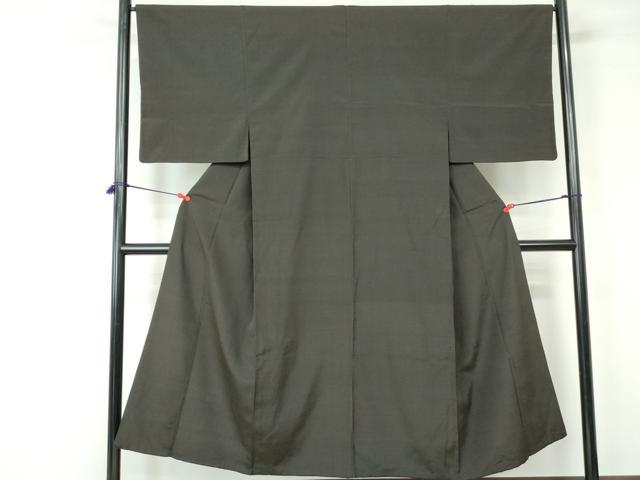 平和屋着物■男性　紬　格子文　正絹　逸品　DABC9517qa