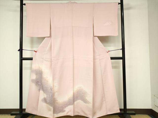 平和屋着物■訪問着　刺繍　地紋起こし　風景文　暈し染め　正絹　逸品　DABC9521qp