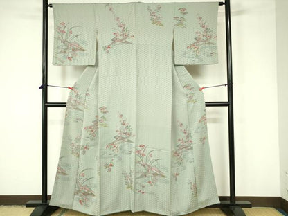 平和屋着物■訪問着　流水花文　舟　正絹　逸品　DABC9528qp