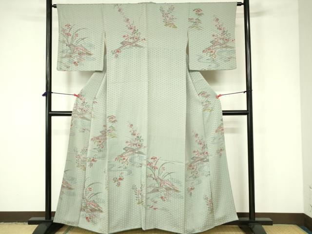 平和屋着物■訪問着　流水花文　舟　正絹　逸品　DABC9528qp