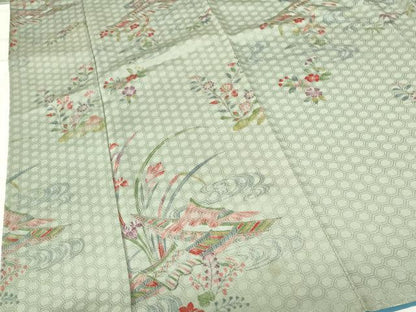 平和屋着物■訪問着　流水花文　舟　正絹　逸品　DABC9528qp