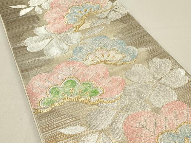 平和屋着物◎六通柄袋帯　枝松文　金銀糸　正絹　逸品　DABC9565qp