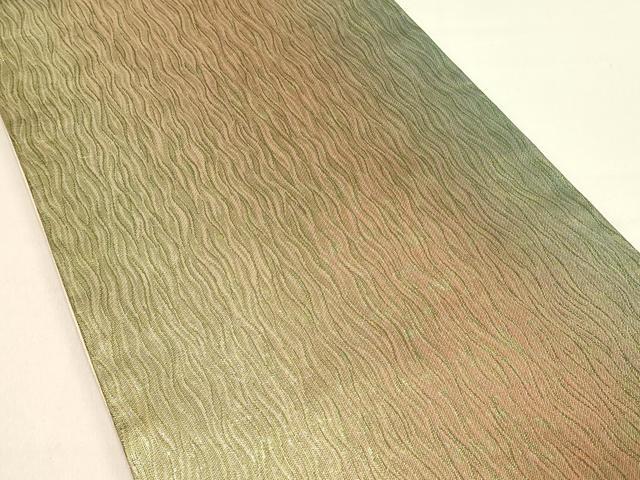 平和屋着物◎全通柄袋帯　霞文　正絹　逸品　DABC9587qp