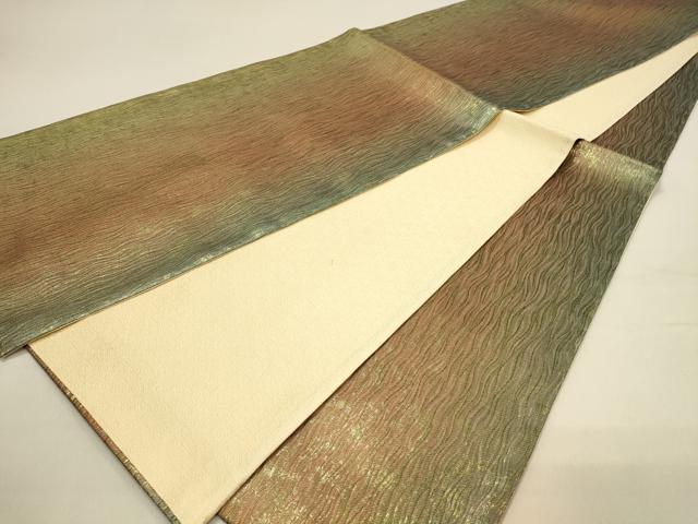 平和屋着物◎全通柄袋帯　霞文　正絹　逸品　DABC9587qp