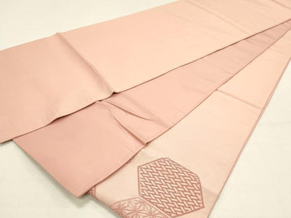 平和屋着物◎西陣　太鼓柄袋帯　総刺繍　吉祥文　正絹　逸品　DABC9603qp