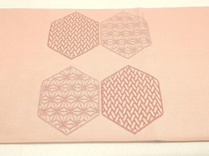 平和屋着物◎西陣　太鼓柄袋帯　総刺繍　吉祥文　正絹　逸品　DABC9603qp