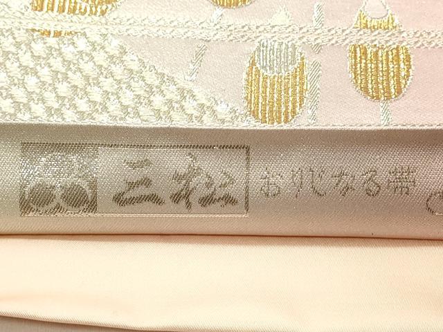 平和屋着物◎六通柄袋帯　唐織　孔雀羽舞蝶文　金銀糸　正絹　逸品　DABC9614qp