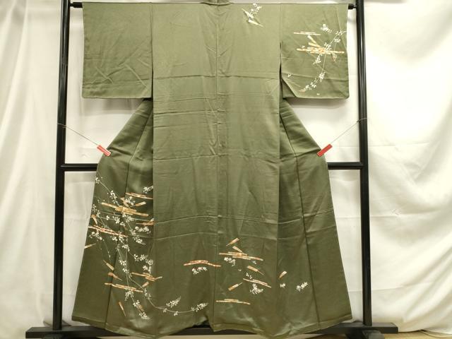 平和屋着物■訪問着 駒刺繍 エ霞扇面花文 金彩 鈴乃屋扱い 正絹 逸品 未使用 DABC9624qp