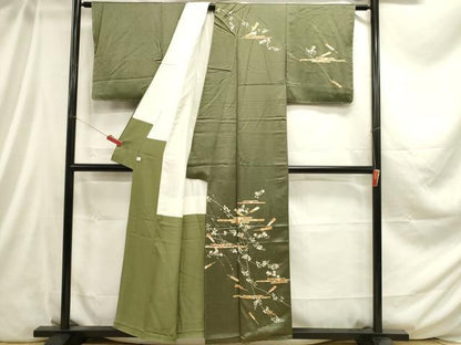平和屋着物■訪問着 駒刺繍 エ霞扇面花文 金彩 鈴乃屋扱い 正絹 逸品 未使用 DABC9624qp