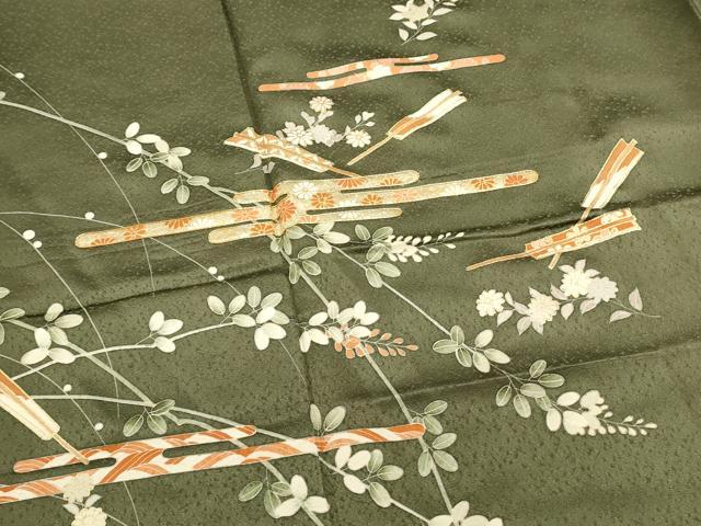 平和屋着物■訪問着 駒刺繍 エ霞扇面花文 金彩 鈴乃屋扱い 正絹 逸品 未使用 DABC9624qp