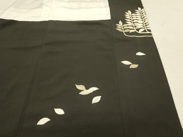 平和屋着物■豪華黒留袖　刺繍　樹林文　金銀彩　正絹　逸品　DABC9635qp