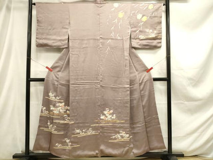 平和屋着物■訪問着 エ霞草花文 金彩 正絹 逸品 DABC9636qp