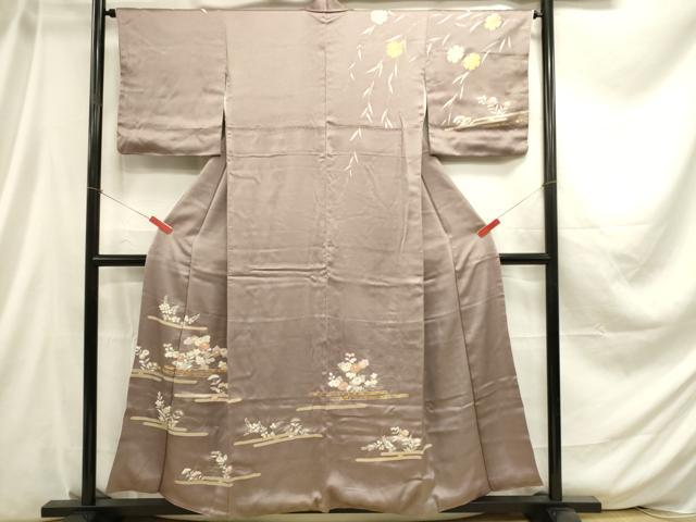 平和屋着物■訪問着 エ霞草花文 金彩 正絹 逸品 DABC9636qp