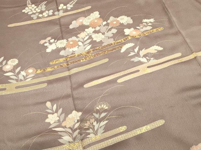 平和屋着物■訪問着 エ霞草花文 金彩 正絹 逸品 DABC9636qp