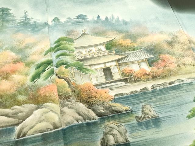 平和屋着物■豪華黒留袖　作家物　手描き　風景松文　暈し染め　正絹　逸品　DABC9647qp