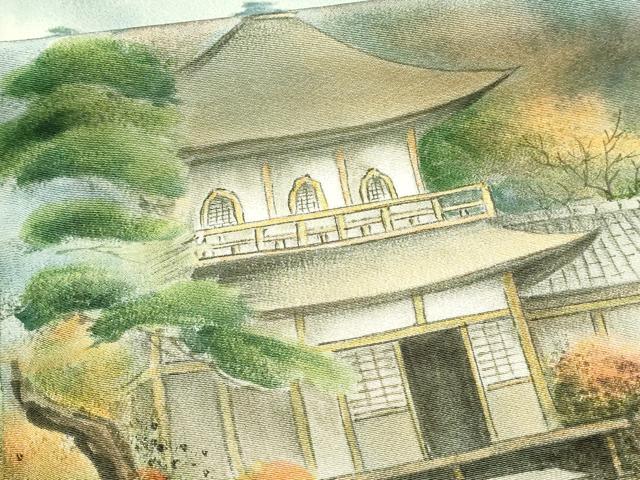 平和屋着物■豪華黒留袖　作家物　手描き　風景松文　暈し染め　正絹　逸品　DABC9647qp