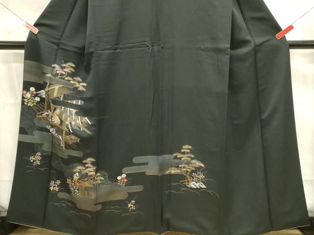 平和屋着物■訪問着 人物風景花松文 金彩 正絹 逸品 DABC9648qp