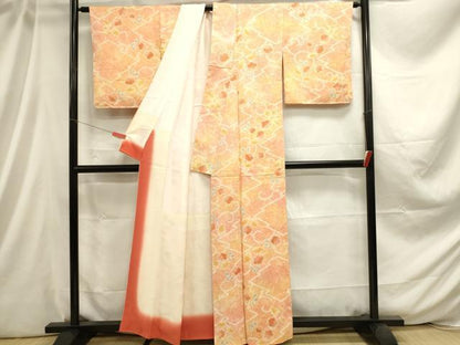 平和屋着物■上質な小紋 絞り 松皮菱花文 正絹 逸品 DABC9650qp