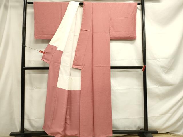 平和屋着物■上質な色無地 紋意匠 真朱色 正絹 逸品 DABC9654qp