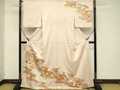 平和屋着物■訪問着 流水屏風花文 金彩 正絹 逸品 DABC9667qp