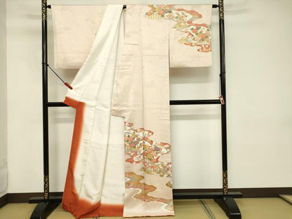平和屋着物■訪問着 流水屏風花文 金彩 正絹 逸品 DABC9667qp