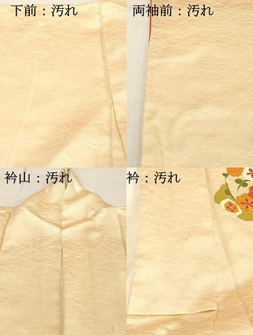 平和屋着物■訪問着 駒刺繍 吉祥花文 金彩 正絹 逸品 DABC9673qp