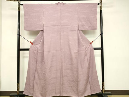 平和屋着物■上質な色無地 風景花地紋 紅藤色 正絹 逸品 DABC9688qp