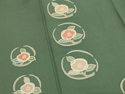 平和屋着物■訪問着 作家物 駒刺繍 花丸文 枝椿 正絹 逸品 未使用 DABC9700qp