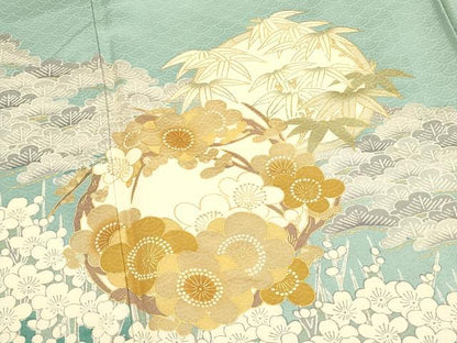 平和屋着物■豪華色留袖　松竹梅　金彩　正絹　逸品　DABC9701qp