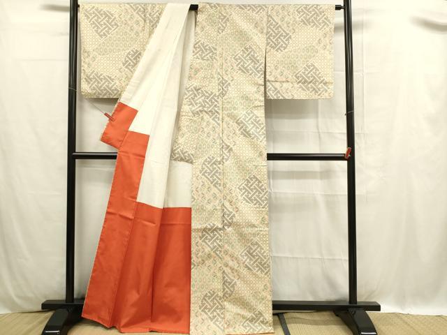 平和屋着物■上質な紬　吉祥文　正絹　逸品　DABC9702qp
