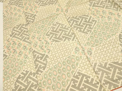 平和屋着物■上質な紬　吉祥文　正絹　逸品　DABC9702qp