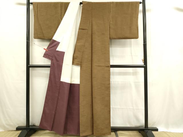 平和屋着物■上質な紬 横段文 正絹 逸品 DABC9706qp