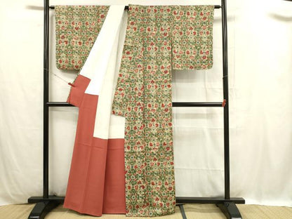 平和屋着物■上質な小紋 花菱文 正絹 逸品 DABC9717qp