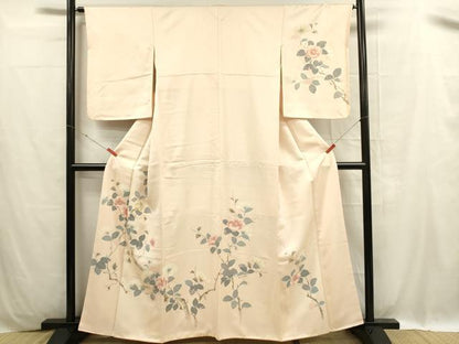 平和屋着物■中国三大刺繍 相良刺繍 訪問着 手描き 枝花文 正絹 逸品 DABC9719qp