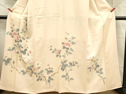 平和屋着物■中国三大刺繍 相良刺繍 訪問着 手描き 枝花文 正絹 逸品 DABC9719qp