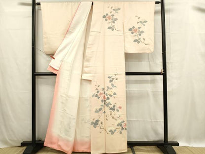 平和屋着物■中国三大刺繍 相良刺繍 訪問着 手描き 枝花文 正絹 逸品 DABC9719qp