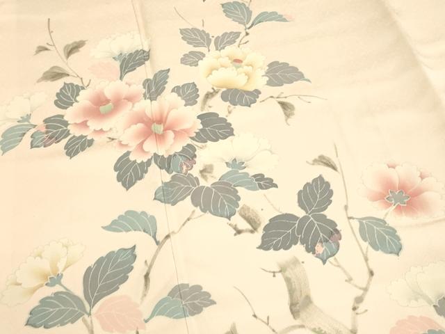 平和屋着物■中国三大刺繍 相良刺繍 訪問着 手描き 枝花文 正絹 逸品 DABC9719qp