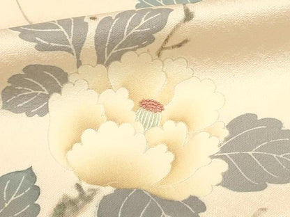 平和屋着物■中国三大刺繍 相良刺繍 訪問着 手描き 枝花文 正絹 逸品 DABC9719qp