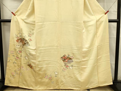 平和屋着物■訪問着 扇面花文 金彩 正絹 逸品 DABC9722qp