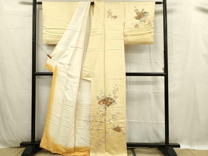 平和屋着物■訪問着 扇面花文 金彩 正絹 逸品 DABC9722qp