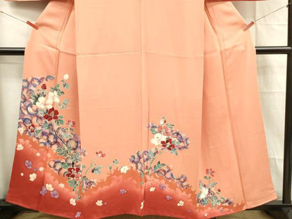 平和屋着物■訪問着 枝花文 暈し染め 正絹 逸品 DABC9723qp