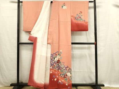 平和屋着物■訪問着 枝花文 暈し染め 正絹 逸品 DABC9723qp