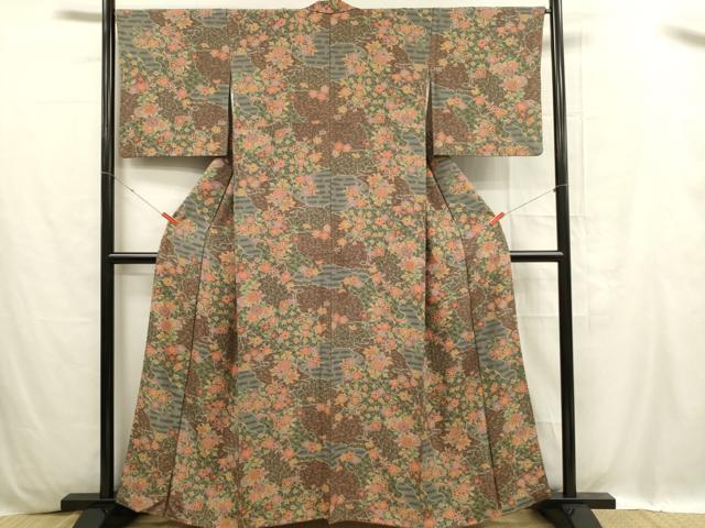 平和屋着物■上質な小紋 吉祥花文 正絹 逸品 DABC9725qp