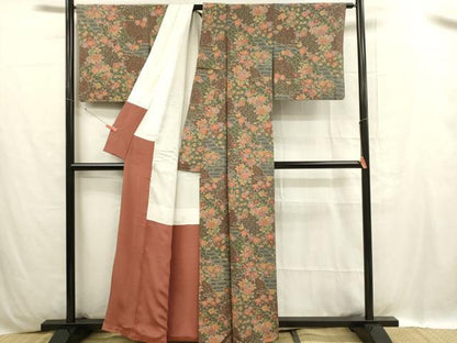 平和屋着物■上質な小紋 吉祥花文 正絹 逸品 DABC9725qp