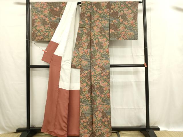 平和屋着物■上質な小紋 吉祥花文 正絹 逸品 DABC9725qp