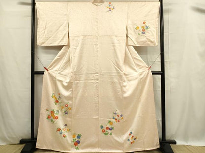 平和屋着物■訪問着 刺繍 草花文 金彩 正絹 逸品 DABC9726qp