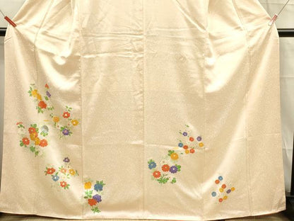 平和屋着物■訪問着 刺繍 草花文 金彩 正絹 逸品 DABC9726qp
