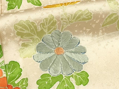 平和屋着物■訪問着 刺繍 草花文 金彩 正絹 逸品 DABC9726qp